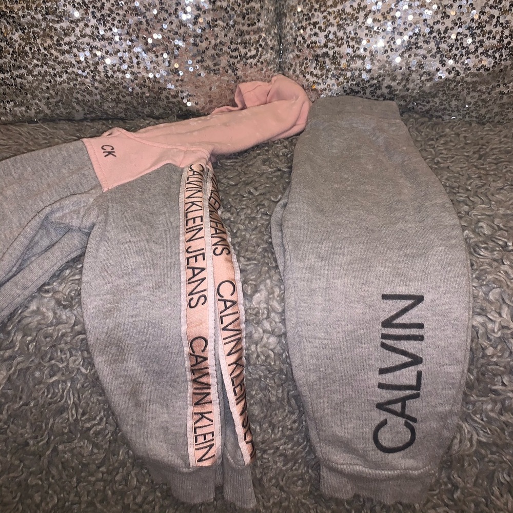 Toddler Girl Matching Calvin Klein Sweatsuit Set